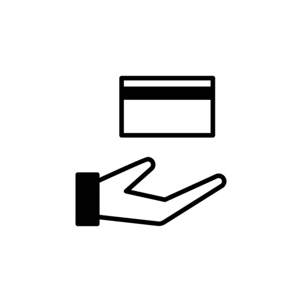Carta Credito Pagamento Solid Line Icon Vector Illustration Logo Template — Vettoriale Stock