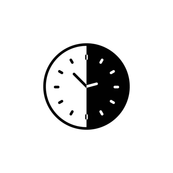 Hodiny Timer Time Solid Line Icon Vector Illustration Logo Template — Stockový vektor