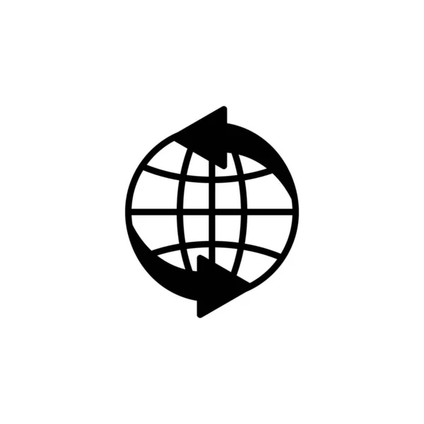 World Earth Global Solid Line Iconベクトルイラストロゴテンプレート 多くの目的に適した — ストックベクタ