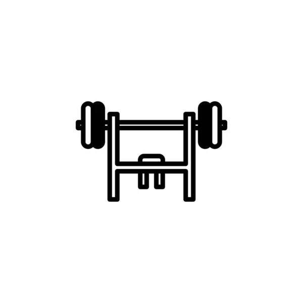 Gym Fitness Weight Solid Line Icon Vector Illustration Logo Template — Stock Vector