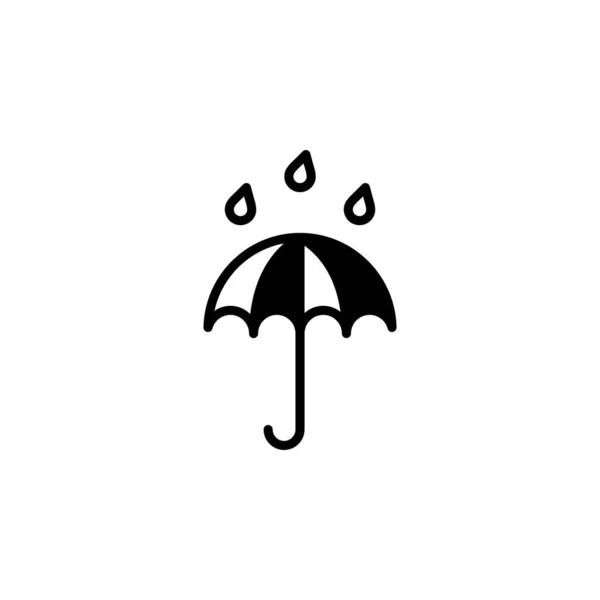 Umbrella Weather Protection Solid Line Icon Vector Illustration Logo Template — Stock Vector