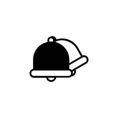 Alarm, Zamanlayıcı Katı Satır Simge Vektör İllüstrasyon Logo Şablonu. Birçok Amaç İçin Uygun.