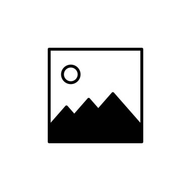 Resim, Galeri, Görüntü Katı Satır Simgesi Vektör Resimleri Logo Şablonu. Birçok Amaç İçin Uygun.