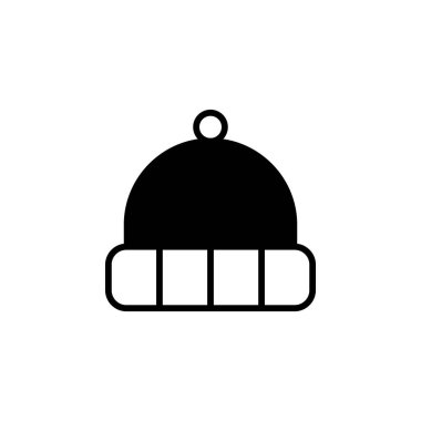 Şapka, Aksesuar, Moda Katı Satır Simgesi Vektör İllüstrasyon Logo Şablonu. Birçok Amaç İçin Uygun.