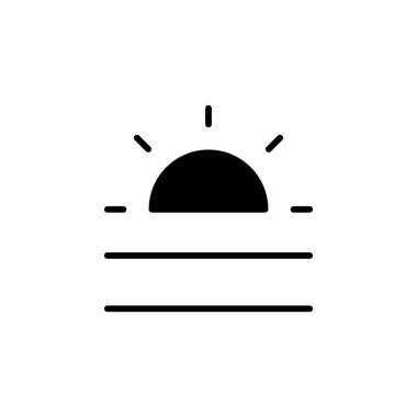 Okyanus, Su, Nehir, Deniz Katı Çizgisi Simge Vektör Çizimi Logo Şablonu. Birçok Amaç İçin Uygun.