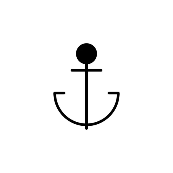 Anchor Port Solid Line Simge Vektörü Llüstrasyon Logo Şablonu Birçok — Stok Vektör
