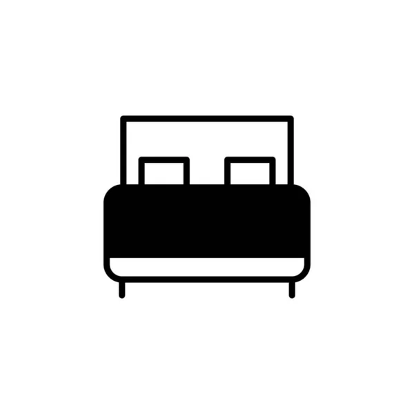 Bett Schlafzimmer Solid Line Icon Vector Illustration Logo Template Für — Stockvektor