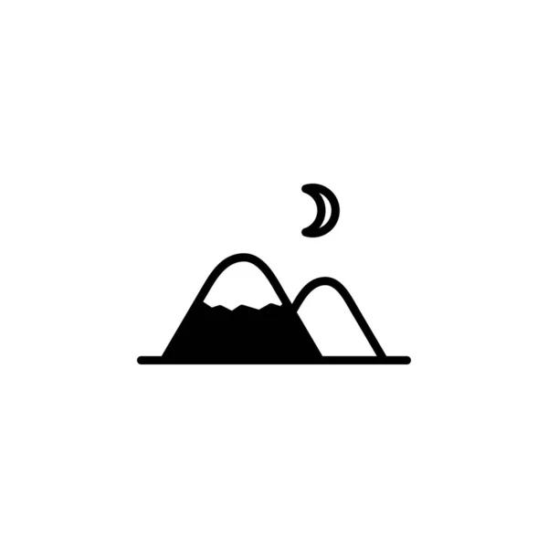Montagna Collina Monte Picco Solid Line Icon Vector Illustration Logo — Vettoriale Stock
