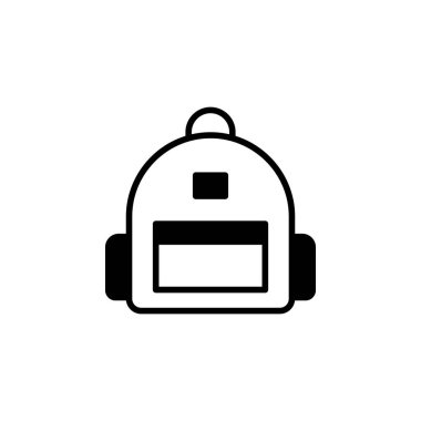 Sırt çantası, okul, sırt çantası, Sırt çantası Katı Hat Simgesi Tanıtım Logosu Şablonu. Birçok Amaç İçin Uygun.