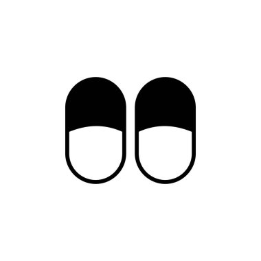 Sandal, Ayakkabı, Terlik, Parmak arası Terlik Katı Çizgi Simgesi Tanıtım Logosu Şablonu. Birçok Amaç İçin Uygun.