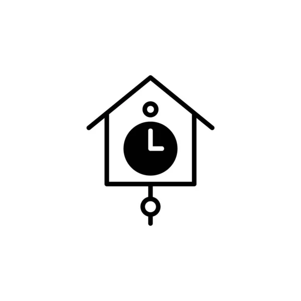 Uhr Timer Time Solid Line Icon Vector Illustration Logo Template — Stockvektor