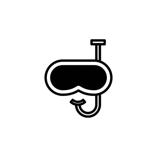 2015 Diving Mask Snorkel Swimwear Snorkelling Solid Line Icon Vector — 스톡 벡터