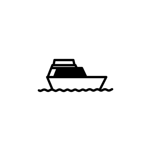 Ship Boat Sailboat Solid Line Icon Vector Illustration Logo Template — Stock Vector