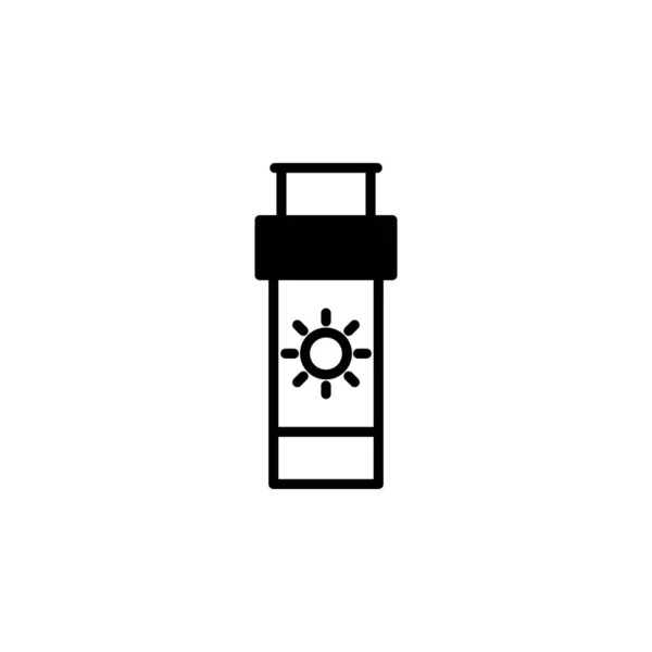 Sunblock Sunscreen Lotion Summer Solid Line Icon Vector Illustration Logo — стоковий вектор