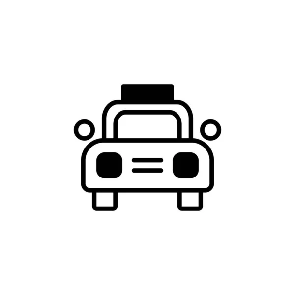 Taxi Travel Transportation Solid Line Icon Vector Illustration Logo Template — 스톡 벡터
