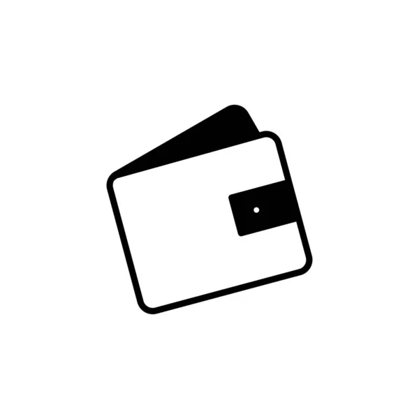 Plånbok Spara Pengar Solid Linje Ikon Vektor Illustration Logotyp Mall — Stock vektor