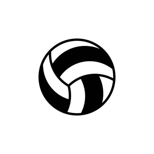 Voleybol Spor Top Oyun Katı Hat Simgesi Tanıtım Logosu Şablonu — Stok Vektör