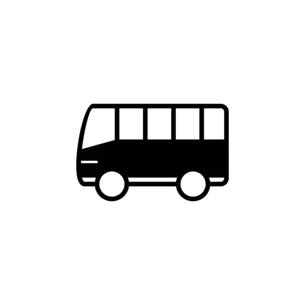Bus Autobus Public Transportation Solid Line Icon Vector Illustration Logo — Stock Vector