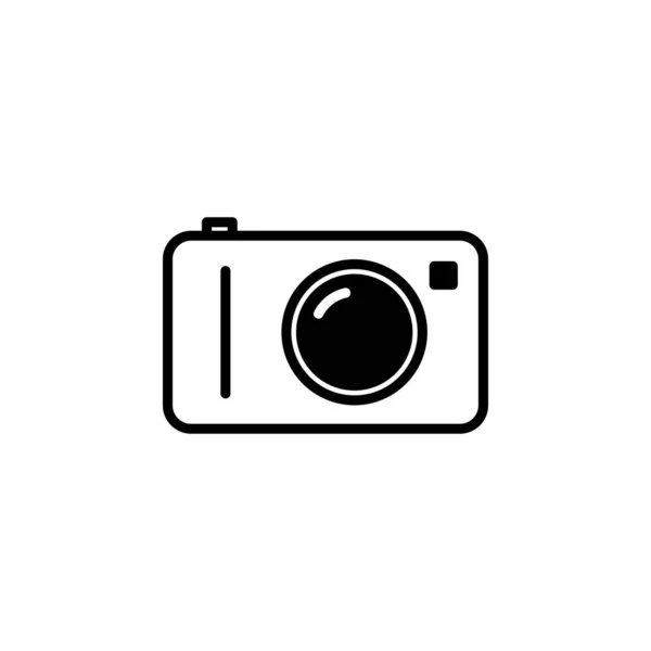 Camera Photography Digital Photo Solid Line Icon Vector Illustration Logo — Stock Vector