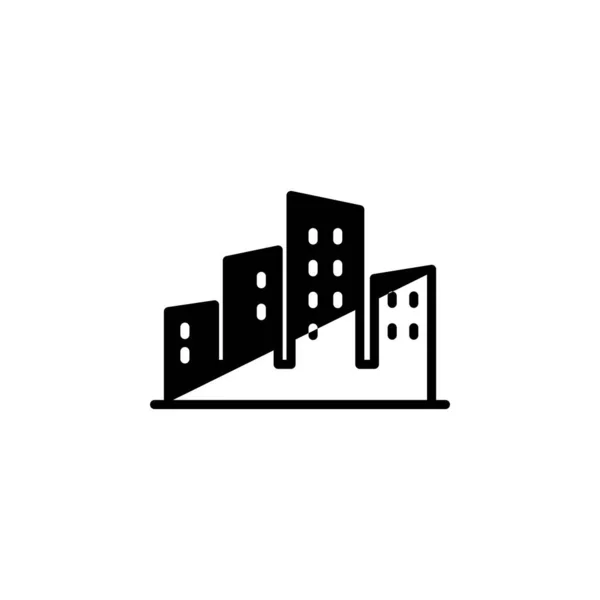 Stadt Stadt Urban Solid Line Icon Vector Illustration Logo Template — Stockvektor
