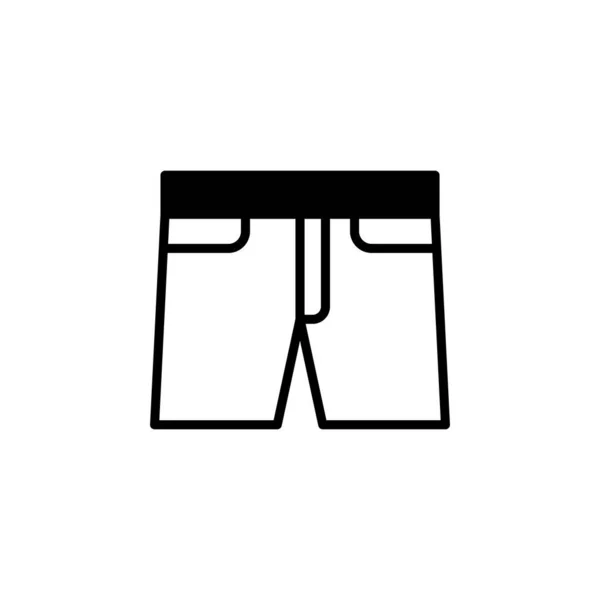 Pantalones Cortos Casual Pantalones Línea Sólida Icono Vector Illustration Logo — Archivo Imágenes Vectoriales