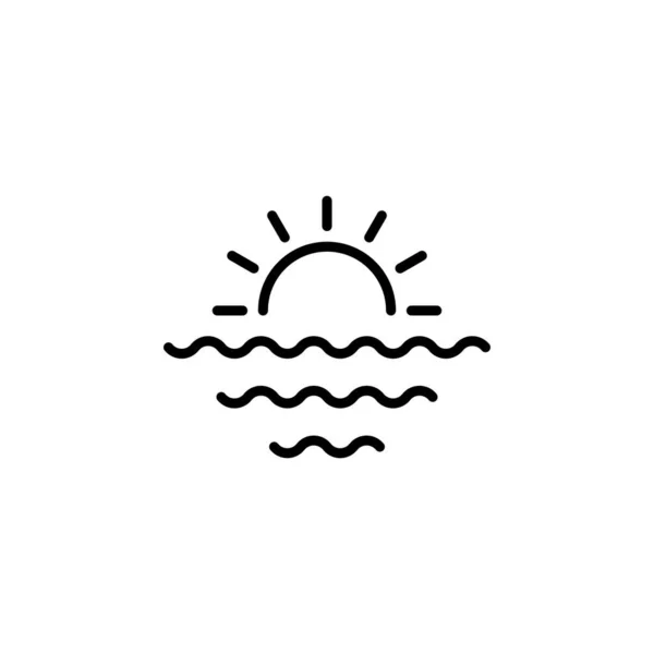 Sunrise, Sunset, Sun Solid Line Simge Vektör İllüstrasyon Logo Şablonu. Birçok Amaç İçin Uygun.