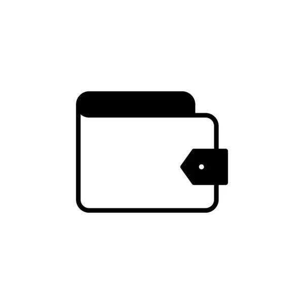 Wallet Saving Money Solid Line Icon Vector Illustration Logo Template — Stock Vector