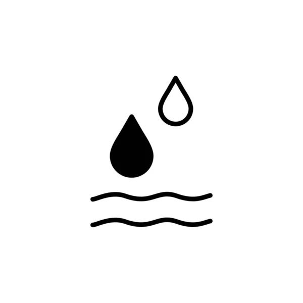 Plantilla Logotipo Ilustración Vectorial Iconos Línea Sólida Líquida Gota Agua — Vector de stock