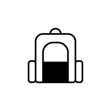 Sırt çantası, okul, sırt çantası, Sırt çantası Katı Hat Simgesi Tanıtım Logosu Şablonu. Birçok Amaç İçin Uygun.