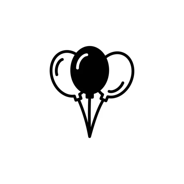 Balão Linha Sólida Ícone Vetor Ilustração Logotipo Modelo Adequado Para — Vetor de Stock