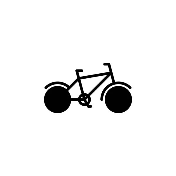 自行车 自行车实线图标矢量图解图标模板 适用于多种用途 — 图库矢量图片