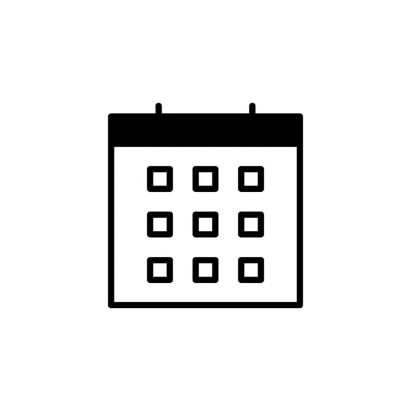 Kalender Zeitplan Datum Solid Line Icon Vector Illustration Logo Template — Stockvektor
