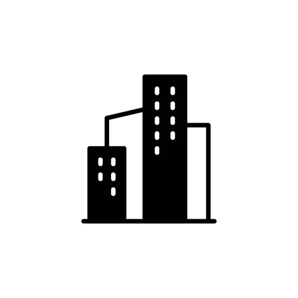 Cidade Cidade Urbano Solid Line Icon Vector Ilustração Logo Template —  Vetores de Stock