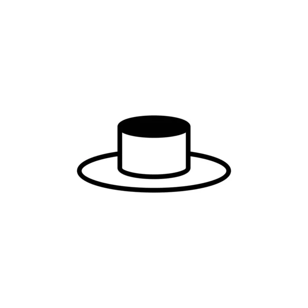 2015 Hat Accessory Fashion Solid Line Icon Vector Illustration Logo — 스톡 벡터