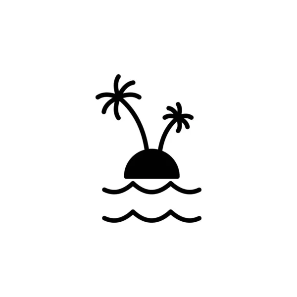 Ocean Water River Sea Solid Line Icon Vector Illustration Logo — Vettoriale Stock