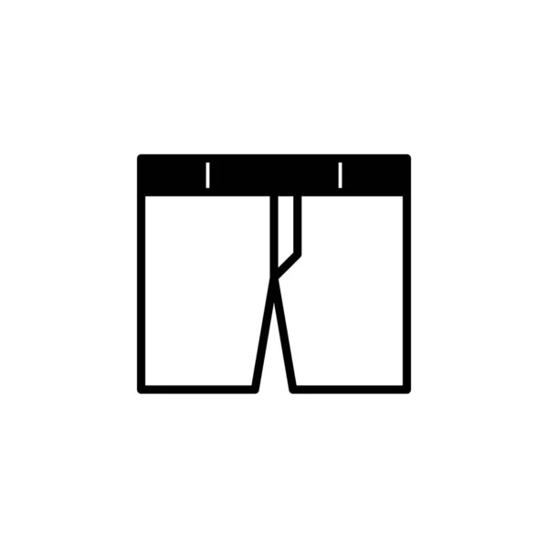 Pantalones Cortos Casual Pantalones Línea Sólida Icono Vector Illustration Logo — Archivo Imágenes Vectoriales