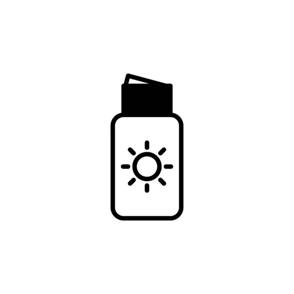Sunblock Солнцезащитный Крем Лосьон Summer Solid Line Иконка Вектор Иллюстрации — стоковый вектор