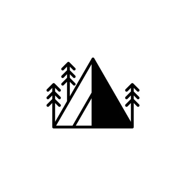 Camp Zelt Camping Reise Solid Line Icon Vector Illustration Logo — Stockvektor