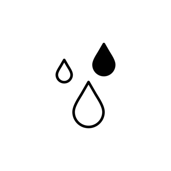 Waterdrop Water Droplet Liquid Solid Line Icon Icon Illustration Logo — стоковый вектор