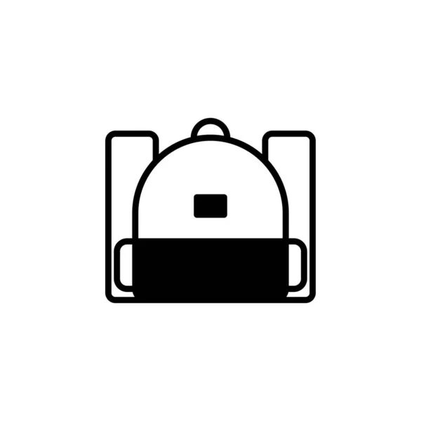 Backpack School Rucksack Knapsack Solid Line Icon Vector Illustration Logo — 스톡 벡터