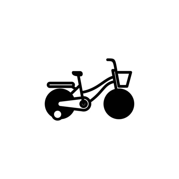 Bike Bicycle Solid Line Icon Vector Illustration Logo Template 사람들에게 — 스톡 벡터