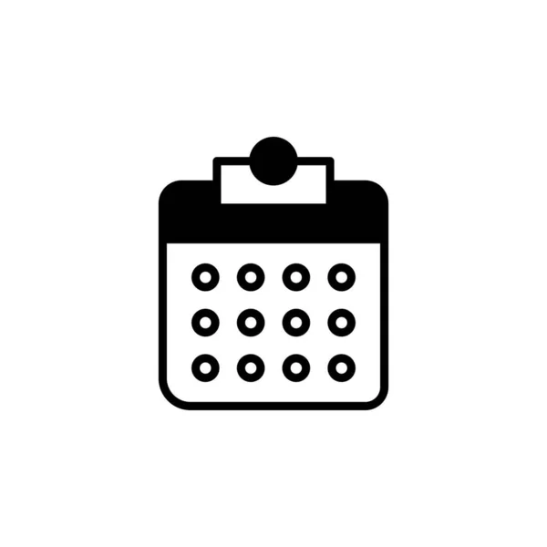 Kalender Zeitplan Datum Solid Line Icon Vector Illustration Logo Template — Stockvektor