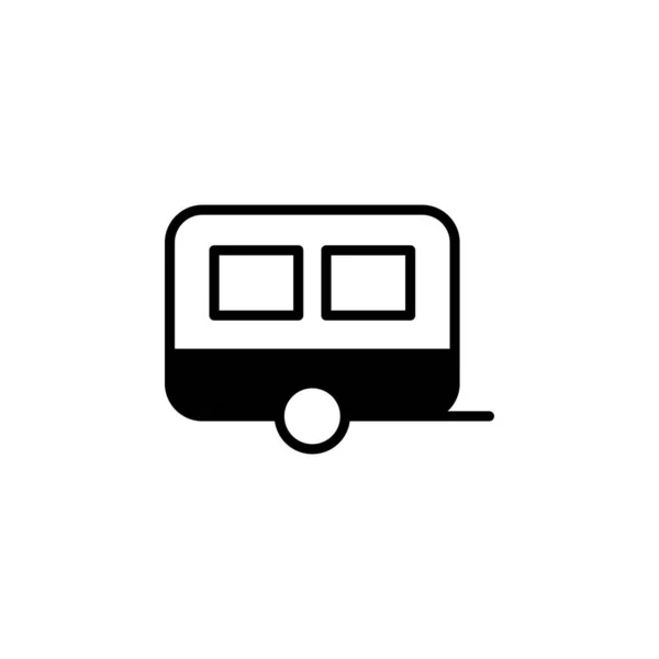 Caravana Camper Travel Solid Line Icono Vector Illustration Logo Template — Vector de stock