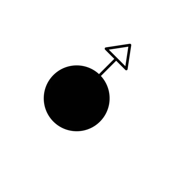 Cinsiyet Şaret Erkek Düz Çizgi Simge Vektör Llüstrasyon Logo Şablonu — Stok Vektör
