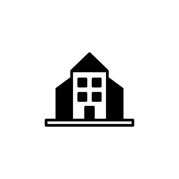 Hotel Wohnung Stadthaus Wohn Solid Line Icon Vector Illustration Logo — Stockvektor