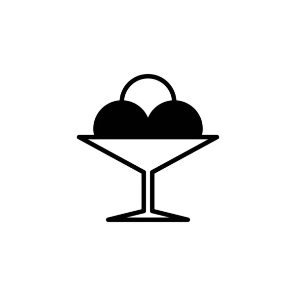 Ice Cream Dessert Sweet Solid Line Icon Vector Illustration Logo — стоковий вектор