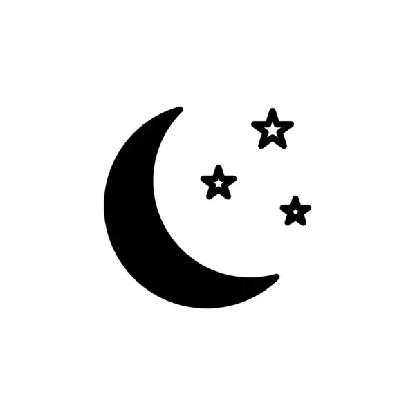 Луна Ночь Лунный Свет Полуночная Линия Иконы Подходит Многих Целей — стоковый вектор