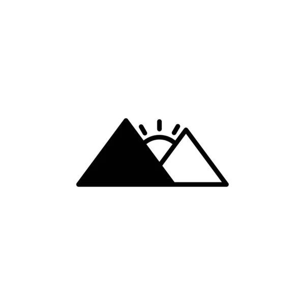 Montaña Colina Monte Pico Línea Sólida Icono Vector Ilustración Logo — Vector de stock