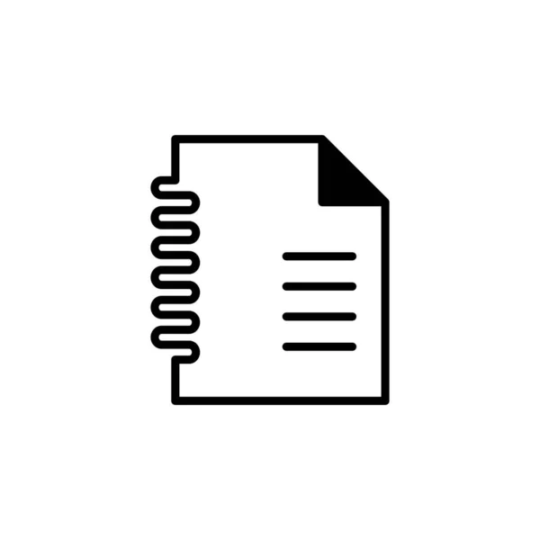 Notizen Notizblock Notizbuch Notizbuch Tagebuch Papier Solid Line Icon Vector — Stockvektor