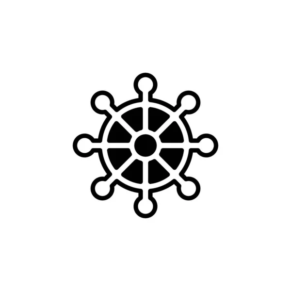 Rudder Nautical Ship Boat Solid Line Icon Vector Illustration Logo — стоковий вектор